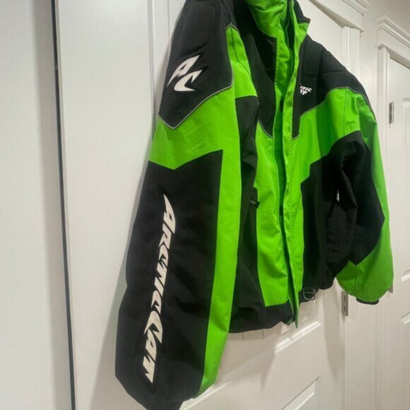 Men's Arctic Cat Mountain Gore Tex Snowmobiling Jacket Green Black 2XLT - Picture 5 of 14